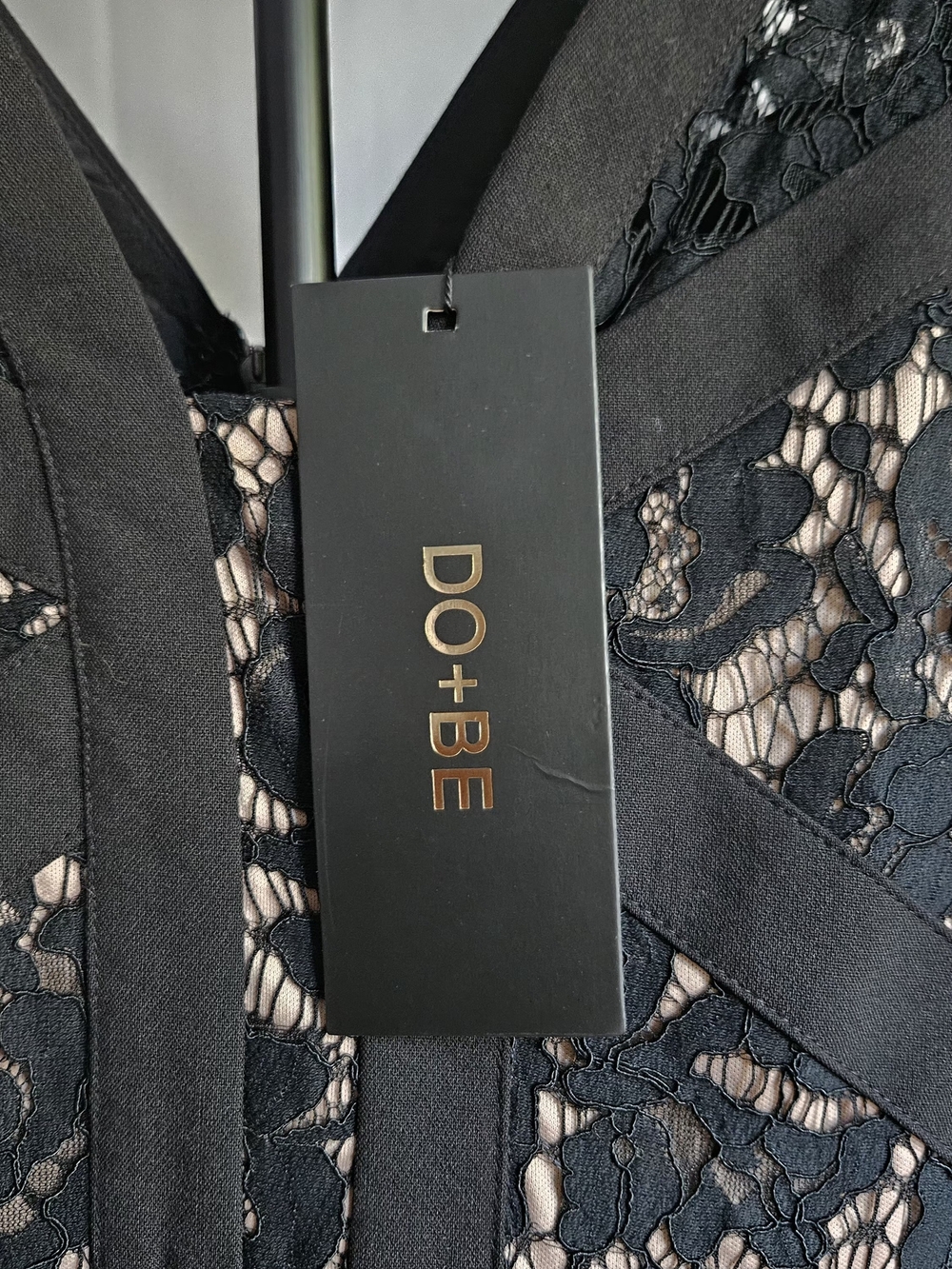 DO+BE Black Lace V-Neck A-Line Mini Dress Size M New With Tags - Picture 5 of 16